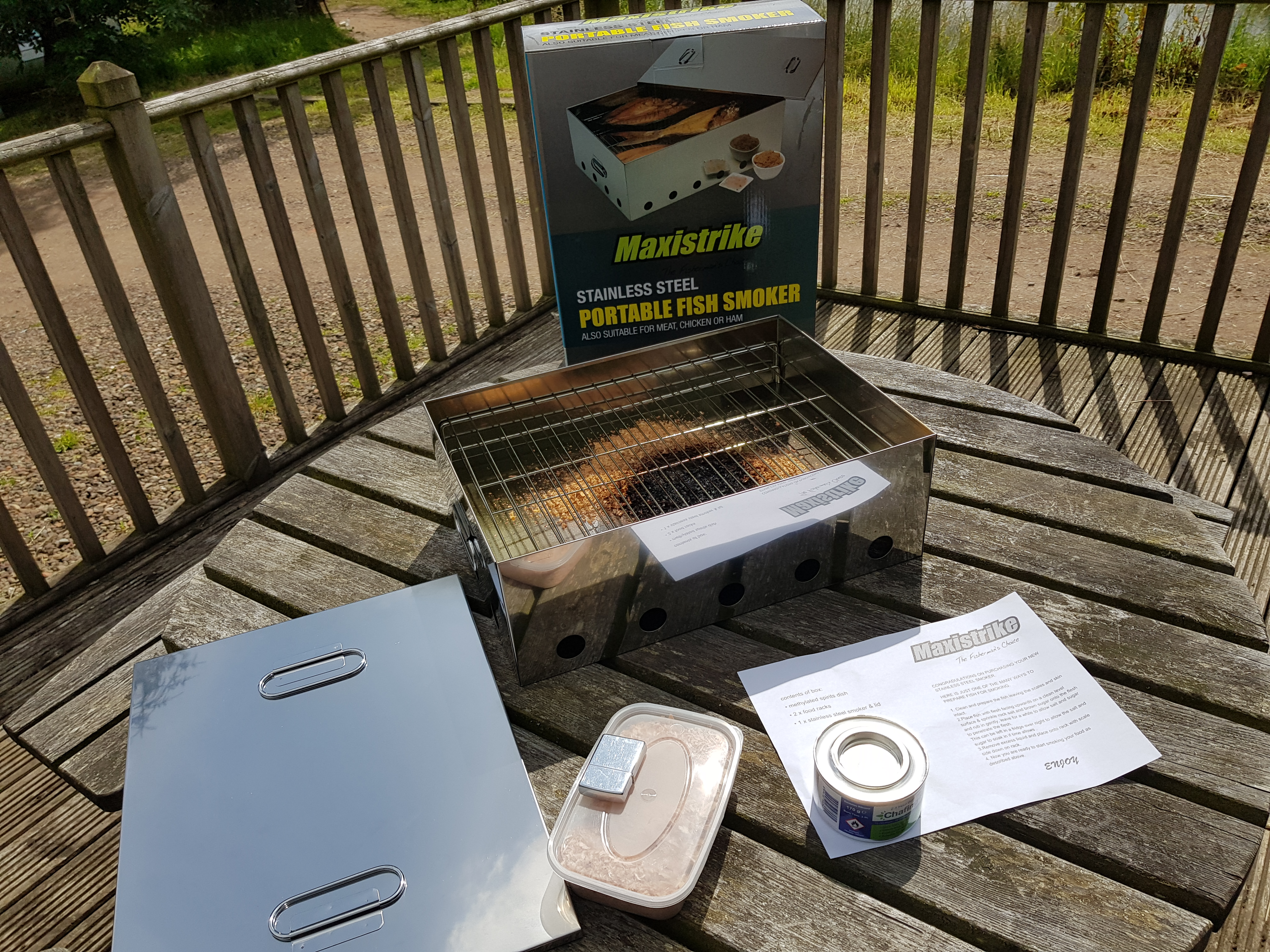 STAINLESS STEEL FISH SMOKER COMPLETE WITH FUEL AND OAK SAWDUST eBay